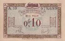 Francia 5 Centimes Regie des chemins de Fer - 1923 - Serial A.10 - XF - R.2