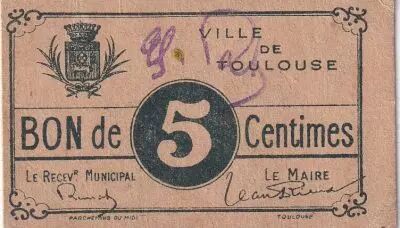 Francia 5 Cents - Ville de Toulouse - P.31-177