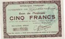 Francia 5 F Wallers-Trelon Bon de monnaie