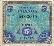 Francia 5 Francs - Allied Military Currency - 1944 - No Serial