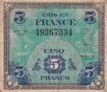 Francia 5 Francs - Allied Military Currency - 1944 - Without serial - VF.17.01