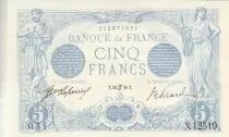 Francia 5 Francs - Blue - 23-06-1916 - Serial X.12519