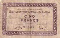 Francia 5 Francs - Camp de concentration de Garaison - ND (1914-1918)