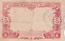 Francia 5 Francs - Chamber of Commerce Cambrai  - 15-09-1914 - 2&egrave;me S&eacute;rie