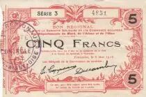 Francia 5 Francs - Fourmies - Regional Coupon  - 08-05-1916 - Serial 3