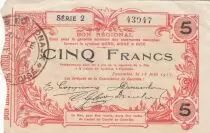 Francia 5 Francs - Fourmies - Regional Coupon  - 18-06-1917 - Serial 2