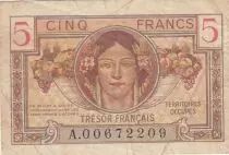 Francia 5 Francs - French Treasury - 1947 - Serial A.00672209