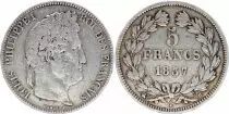 Francia 5 Francs - Louis-Philippe Ier - Tranche en relief - B Rouen - 1837