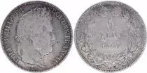 Francia 5 Francs - Louis-Philippe Ier - Tranche en relief - W Lille - 1843