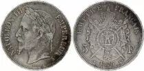 Francia 5 Francs - Napol&eacute;on III - T&ecirc;te laur&eacute;e - A Paris - 1870