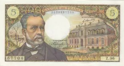 Francia 5 Francs - Pasteur - 06-02-1969 - Serial Z.96