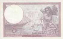 Francia 5 Francs - Purple - 02-11-1939  - Serial T.65922