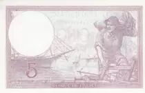 Francia 5 Francs - Purple - 03-08-1939  - Serial U.59742