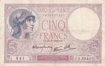Francia 5 Francs - Purple - 27-07-1939  - Serial A.59425 - P.79
