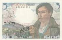 Francia 5 Francs - Shepherd - 02-06-1943 - Serial K.16