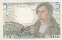 Francia 5 Francs - Shepherd - 02-06-1943 - Serial Z.5