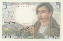 Francia 5 Francs - Shepherd - 05-08-1943 - Serial E.54