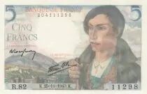Francia 5 Francs - Shepherd - 25-11-1943 - Serial R.82