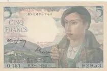 Francia 5 Francs - Shepherd - 30-10-1947 - Serial O.151