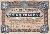 Francia 5 Francs - Ville -  Roubaix-Tourcoing  - 10-05-1917 - 10&egrave;me s&eacute;rie