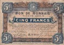 Francia 5 Francs - Ville -  Roubaix-Tourcoing  - 21-04-1917 - 10&egrave;me s&eacute;rie