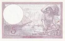 Francia 5 Francs - Violet - 26-12-1940 - Serial O.68010 - P.79
