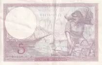 Francia 5 Francs - Violet - 28-09-1939 - Serial  K.63149 - XF - P.79
