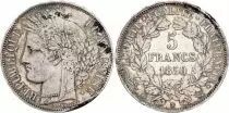 Francia 5 Francs, Ceres - 1850 BB Strasbourg - Silver
