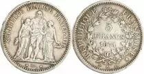 Francia 5 Francs  Hercules - 1871 A Paris - Type Cam�linat - Silver