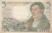 Francia 5 Francs Berger - ann&eacute;es 1943 &agrave; 1947