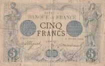 Francia 5 Francs Black - 00-01-1872 - Serial U.39