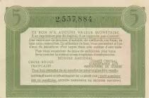 Francia 5 Francs Bon de Solidarit&eacute; - WWII - 1941-1942  - n&deg;2.557.884