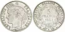 Francia 5 Francs Ceres - 1851 A Paris - Silver - VF