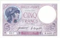 Francia 5 Francs Helmeted woman - 1920