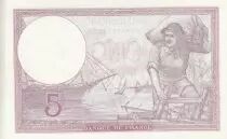 Francia 5 Francs Helmeted woman 05-12-1940 Serial K.66990 - VF to XF