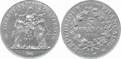 Francia 5 Francs Hercules - 1996