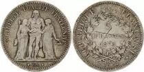 Francia 5 Francs Hercules - Third Republic 1873 K Bordeaux - Silver