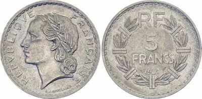 Francia 5 Francs Lavrillier - 1947