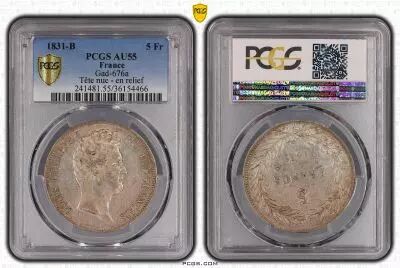 Francia 5 Francs Louis-Philippe 1er - 1831 B Rouen - PCGS AU 55