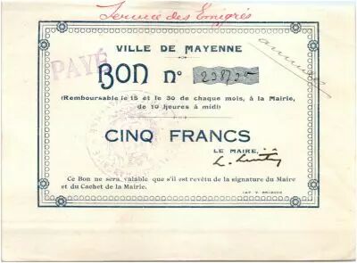 Francia 5 Francs Mayenne City