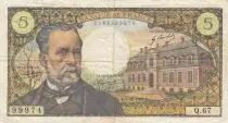 Francia 5 Francs Pasteur - 07-12-1967 Serial E.59 - F to VF - P.146