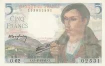 Francia 5 Francs Pyrenean shepherd - 05-08-1973 - Serial O.62