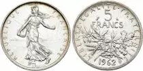 Francia 5 Francs Seed Sower - 1962 - Silver