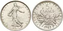 Francia 5 Francs Seed Sower - 1963 - Silver