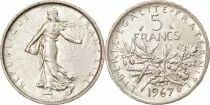 Francia 5 Francs Seed Sower - 1967 - Silver