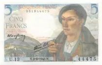 Francia 5 Francs Shepherd - 02-06-1943 Serial U.13 - AU