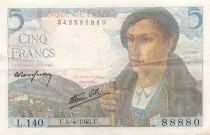Francia 5 Francs Shepherd - 05-04-1945 Serial L.140 - VF