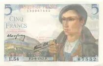 Francia 5 Francs Shepherd - 05-08-1943 Serial E.54 - aUNC