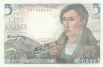Francia 5 Francs Shepherd - 05-08-1943 Serial S.55 - UNC