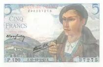 Francia 5 Francs Shepherd - 23-12-1943 Serial P.120 - UNC